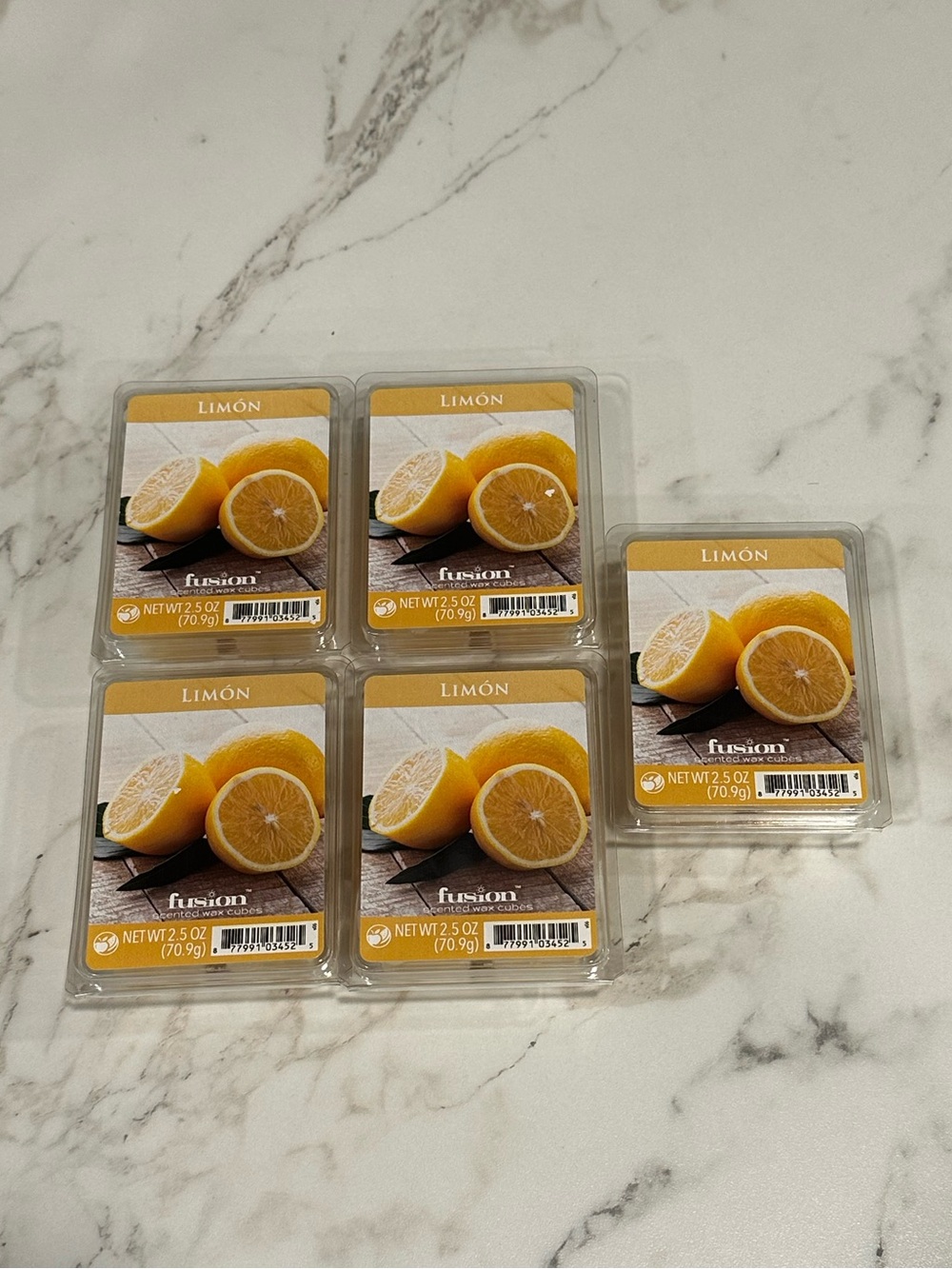 Fusion LEMON 2.5oz Scented Wax Melts Lot of 5 NEW